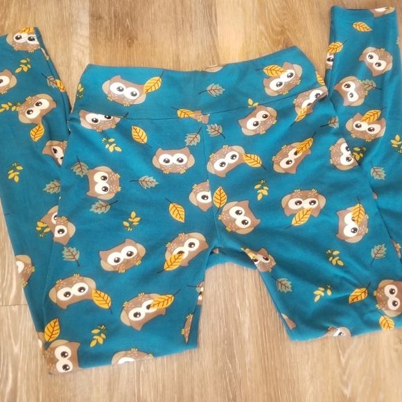 LuLaRoe Pants - LuLaRoe Owl Leggings Teal Blue Green